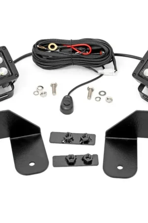 LED Light | RR Cage Mount | 2" Black Flood Pair | Polaris Ranger 1000/Ranger XP 900/1000 Top Rated