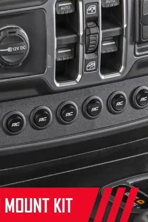 Trusted Brand MLC-6 Multiple Light Controller Lower Dash Mount Kit 18-20 Wrangler JL, 20 Gladiator JT Rough Country