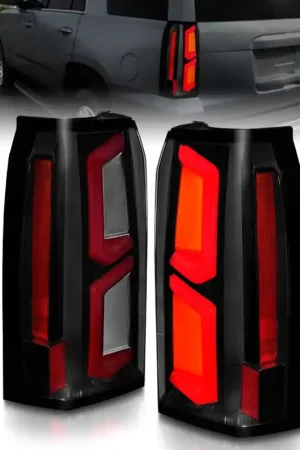 In Demand ANZO 2015-2020 Chevrolet Tahoe LED Tail Lights w/ Light Bar Black Housing Smoke Lens