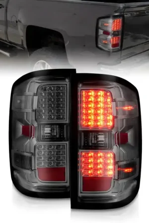 ANZO 15-19 Chevy Silverado 2500HD/3500HD (Factory Halogen Only) LED Tail Lights Smoke w/Clear Lens Holiday Sale