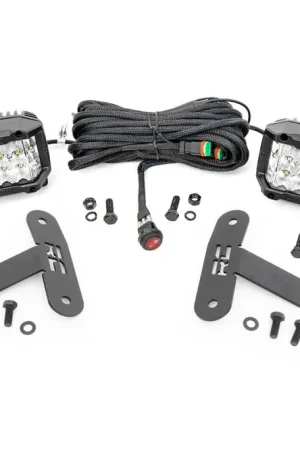 Weekend Sale Toyota 3-inch LED Lower Windshield Ditch Kit (14-20 Tundra 3 Inch Osram Wide Angle Series) Rough Country