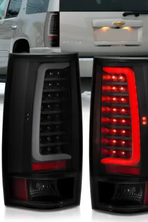 Sale ANZO 2007-2014 Chevy Tahoe LED Taillight Plank Style Black w/Smoke Lens