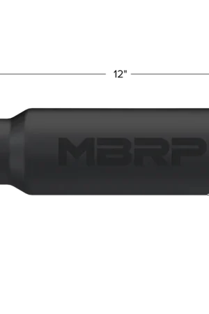 Hot Deal Exhaust Tip 3 1/2 Inch O.D. Dual Wall Angled 2 1/2 Inch Inlet 12 Inch Length Black Finish MBRP