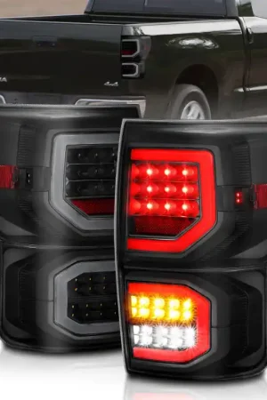 ANZO 2007-2013 Toyota Tundra LED Taillights Plank Style Black w/Smoke Lens Weekend Sale