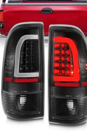 ANZO 1997-2003 Ford F-150 LED Tail Lights w/ Light Bar Black Housing Clear Lens Flash Sale