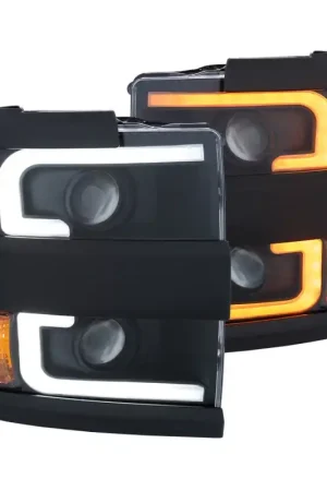 Trusted Brand ANZO Projector Headlights 15-17 Chevrolet Silverado 2500HD / 3500HD Black w/ Black Rim