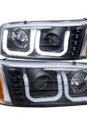Sale ANZO 1999-2006 GMC Sierra 1500 Projector Headlights w/ U-Bar Black