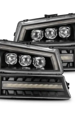 Money Back Guarantee AlphaRex 03-06 Chevy Silverado 1500/2500HD/3500HD/Avalanche Black NOVA LED Proj Headlights