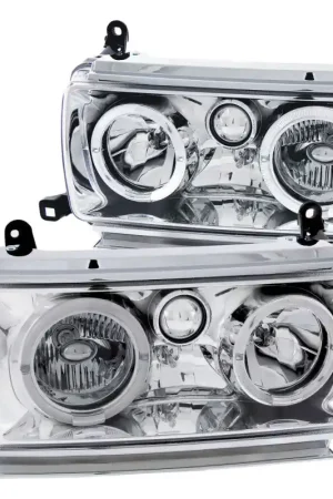 Next Day Delivery ANZO 1991-1994 Toyota Land Cruiser Crystal Headlights w/ Halo Chrome