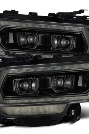 Top Rated AlphaRex 19-21 Ram 2500 PRO-Series Projector Headlights Plank Style Alpha Black w/Activation Light