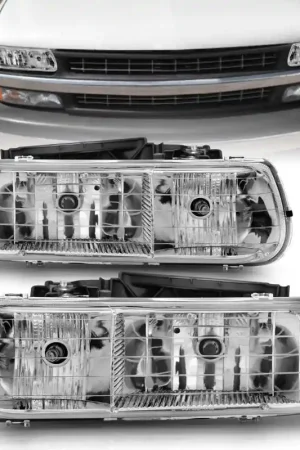 Fan Favorite ANZO 1999-2002 Chevrolet Silverado 1500 Crystal Headlights Chrome