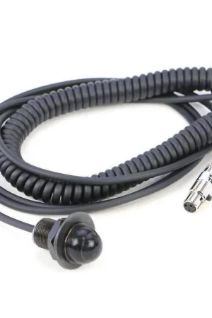 Rugged Radios Hole Mount Steering Wheel Push to Talk Cable (PTT) with Coil Cord for Intercoms Grab Now
