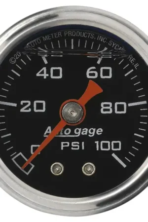 Editor’s Pick Autometer AutoGage 1.5in Liquid Filled Mechanical 0-100 PSI Fuel Pressure Gauge