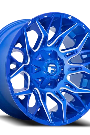 Genuine Aluminum Wheels 22X10 Twitch D770 8 On 180 Anodized Blue MIlled 124.3 Bore -18 Offset Fuel Off Road Wheels