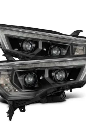 In Demand AlphaRex 14-20 Toyota 4Runner LUXX LED Proj Headlights Black w/Activ Light/Seq Signal/DRL