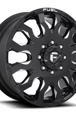Dually Wheels 20X8.25 Blitz Dually D673 8 On 210 Gloss Black Milled 154.3 Bore 105 Offset Multi Spoke Front Dually Fuel Off Road Wheels One Day Deal