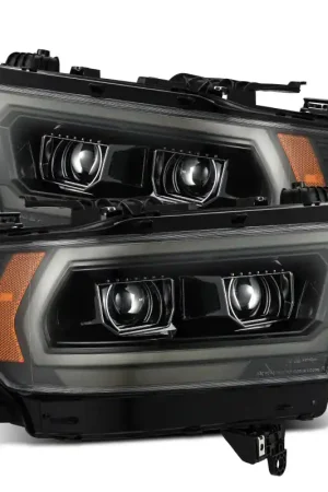 Limited Offer AlphaRex 19-22 Dodge Ram 1500 PRO-Series Projector Headlights Alpha Black w/Seq Signal/DRL