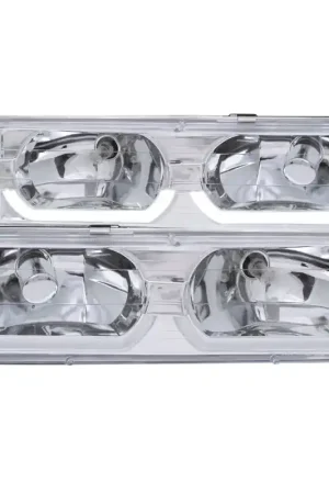Markdown ANZO 1988-1998 Chevrolet C1500 Crystal Headlights Chrome w/ Low - Brow