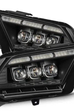 Free Returns AlphaRex 10-12 Ford Mustang NOVA-Series LED Projector Headlights Blk w/Activ Light & Seq.Sig /SB DRL