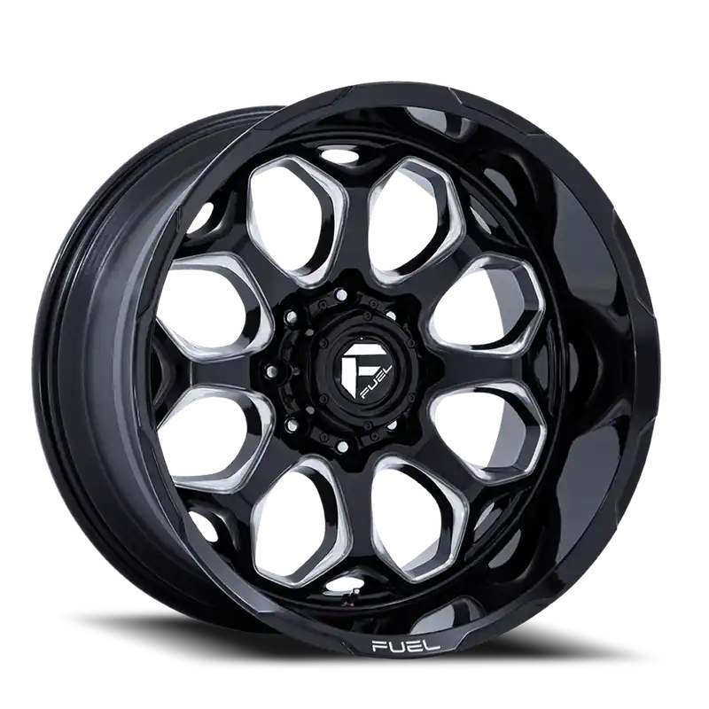 Aluminum Wheels 22X10 Scepter FC862 BE 8 On 170 Gloss Black Milled 125.1 Bore -18 Offset Fuel Off Road Wheels Editor’s Pick