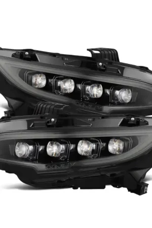 AlphaRex 16-21 Honda Civic NOVA-Series LED Proj Headlights Alpha-Black w/Actv Lgt & Seq.Sig / SB DRL Modern
