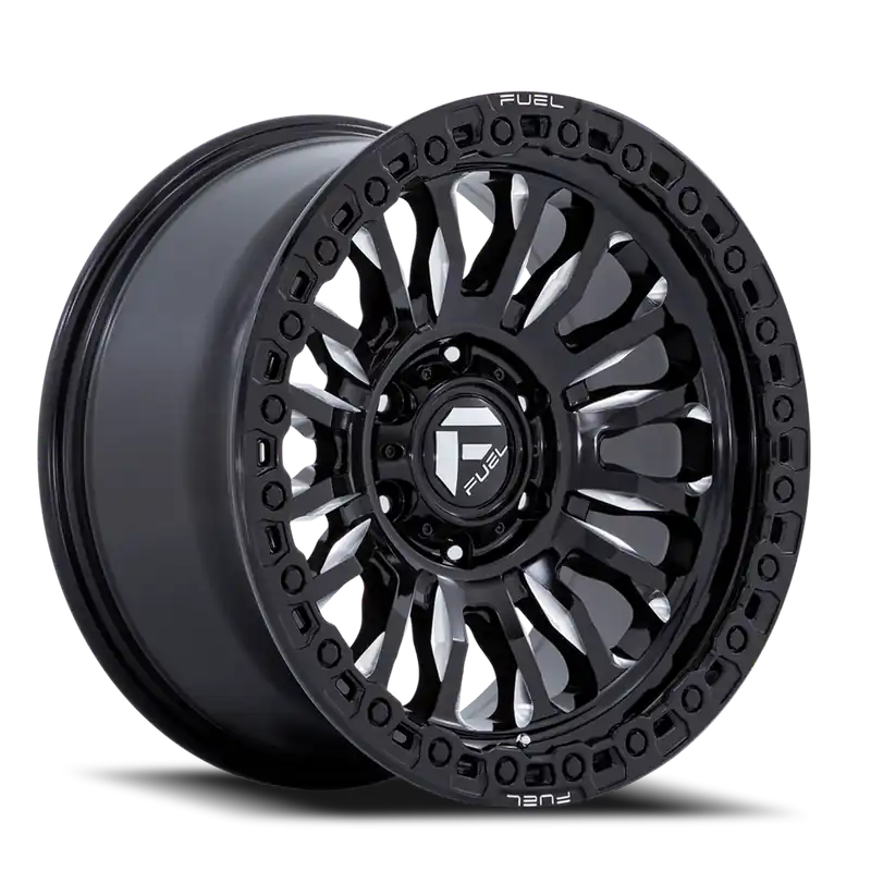 Certified Aluminum Wheels 20X10 Rincon SBL FC857BE 6 On 139.7 Gloss Black Milled 106.1 Bore -18 Offset Fuel Off Road Wheels
