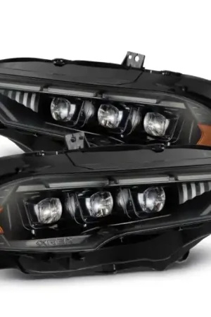 Affordable AlphaRex 18-20 Ford Mustang NOVA LED Proj Headlights Alpha-Black w/Activ Light/Seq Signal/Switch DRL