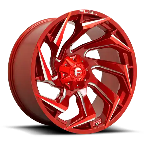 Sale Aluminum Wheels 22X10 Reaction D754 8 On 170 Candy Red Milled 125.1 Bore -18 Offset Fuel Off Road Wheels