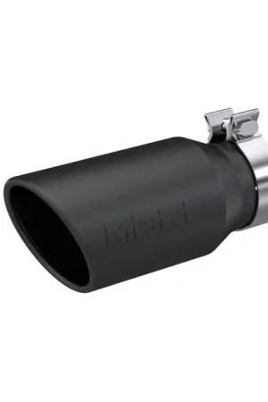 Warranty Included MBRP Universal Tip 4.5in OD / 3.2in Inlet / 10in Length / Angled Cut Rolled End - Black
