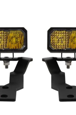 Diode Dynamics 16-21 Toyota Tacoma Stage Series 2in LED Ditch Light Kit - Yellow Pro Combo Handmade
