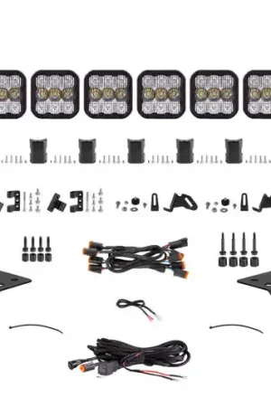 Diode Dynamics Jeep JL SS5 Sport CrossLink Windshield - White Combo Lightbar Kit Direct From Factory
