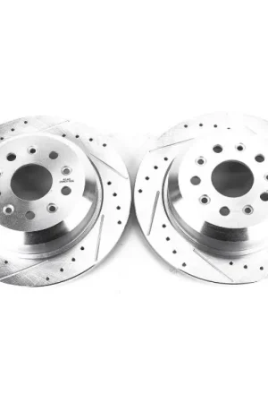 Worldwide Shipping Power Stop 18-19 Jeep Wrangler Rear Evolution Drilled & Slotted Rotors - Pair