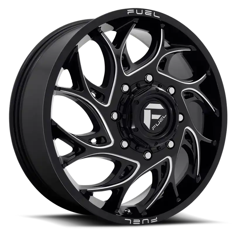 Dually Wheels 22X8.25 Runner Dually D741 8 On 210 Gloss Black Milled 154.3 Bore 105 Offset 8 Spoke Front Dually Fuel Off Road Wheels Certified