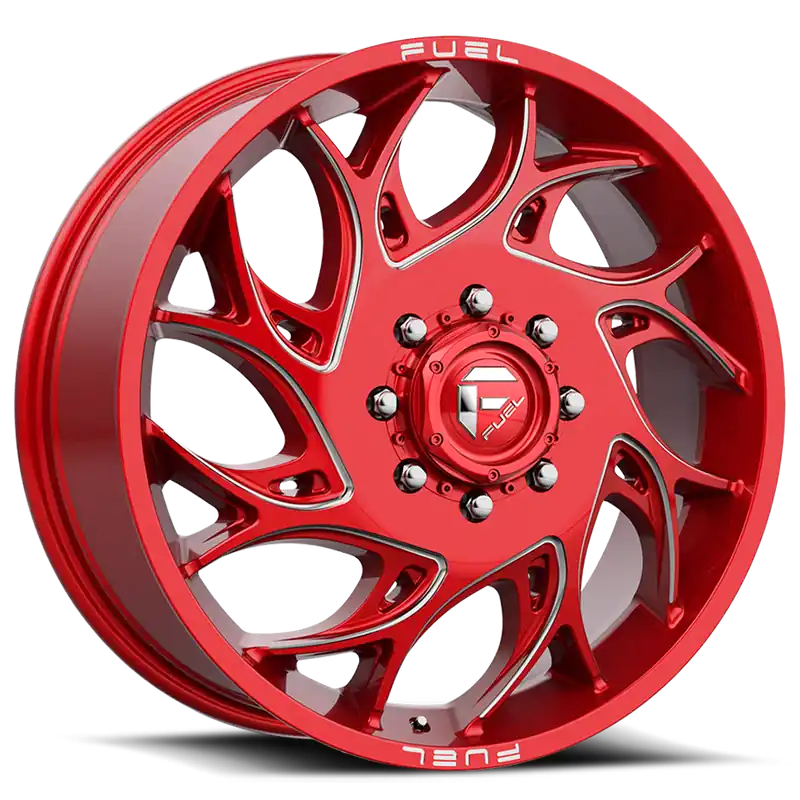 Dually Wheels 20X8.25 Runner Dually D742 8 On 200 Candy Red Milled 142.2 Bore 105 Offset 8 Spoke Front Dually Fuel Off Road Wheels Best Price