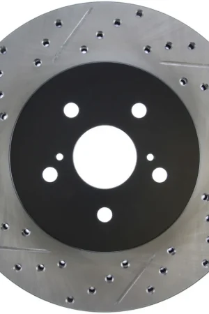 Viral StopTech 04 Lexus RX330 SportStop Slotted & Drilled Right Rear Rotor