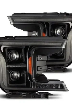 AlphaRex 18-20 Ford F-150 (Req. Conv F150 w/LED) LUXX LED Proj HL Alpha-Blk w/Actv Lt Seq Sig SB DRL Top Rated