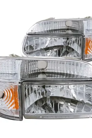 ANZO 1995-2001 Ford Explorer Crystal Headlights Chrome w/ Corner Lights 2pc Best Seller