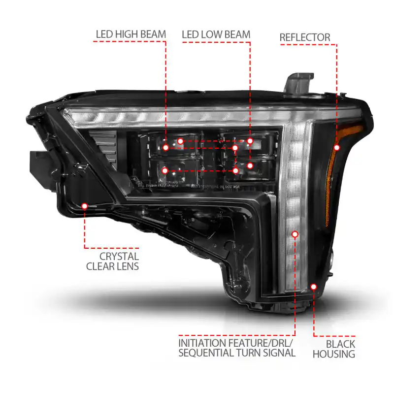 ANZO 22-24 Toyota Tundra (w/Factory LED Refl.) Z-Series Full LED Proj Headlights - Driver Side ONLY Premium