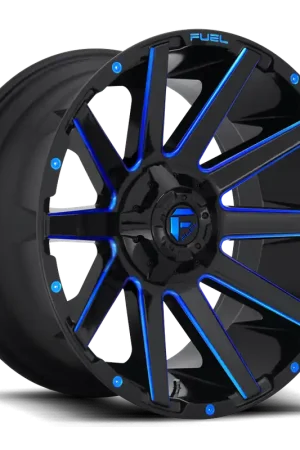Aluminum Wheels 20X9 Contra D644 6 On 135/6 On 139.7 Gloss Blue Milled 106.1 Bore 2 Offset Multi Spoke Fuel Off Road Wheels Bargain