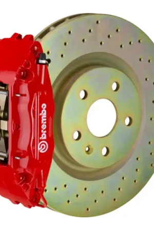 Brembo 16+ Camaro LS/LT/SS Front GT BBK 6 Piston Cast 355x32 1pc Rotor Drilled-Red Price Drop