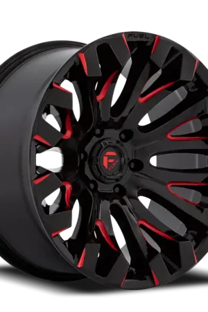 Aluminum Wheels 18X9 Quake D829 5 On 127 Gloss Black Milled Red 71.5 Bore 1 Offset Fuel Off Road Wheels Today Only