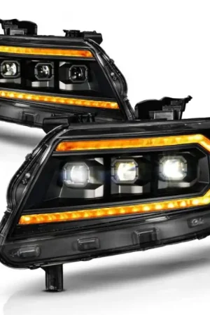 Direct From Factory ANZO 15-22 Chevy Colorado Full LED Headlights w/ Initiation (Amber DRL) - Black