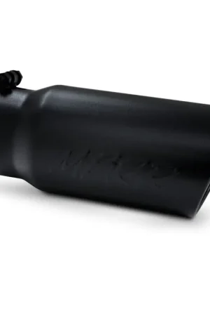 MBRP Universal Tip 5 O.D. Angled Rolled End 4 inlet 12 length - Black Finish Markdown