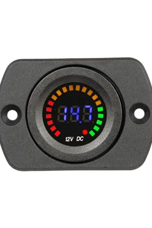 29mm Panel Mount Digital & LED 12V Meter (10.5-14.7V) In Demand