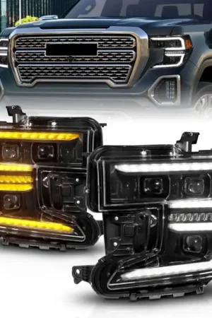 ANZO 19-21 GMC Sierra 1500 LED Projector Headlight w/Switchback+Sequential - Black Save Now