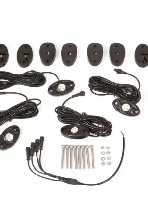 Sale Rugged Ridge 07-18 Jeep Wrangler JK White 4-Piece LED Rock Light Kit