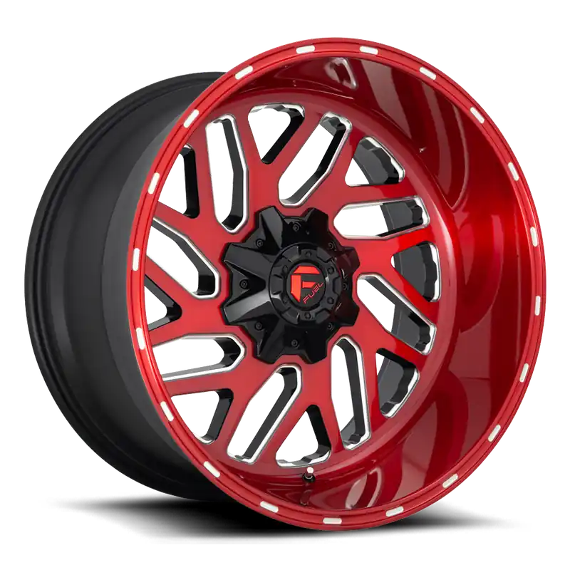 Discount Aluminum Wheels 20X10 Triton D691 8 On 165.1 Candy Red Milled 125.1 Bore -18 Offset Mesh Spoke Fuel Off Road Wheels