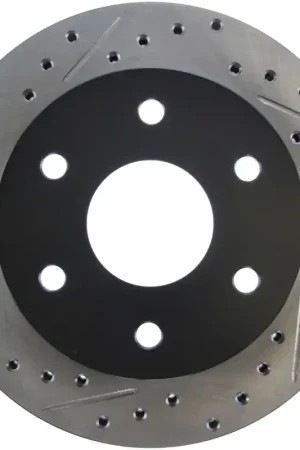 StopTech 92-00 GMC Suburban 1500 4WD (6 lug) Front Right Slotted & Drilled Rotor Final Sale