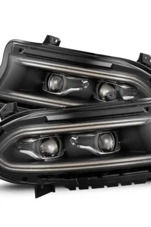 AlphaRex 15-23 Dodge Charger LUXX-Series LED Proj Headlights Black w/Activtn Lgt & Seq.Sig / SB DRL Order Now