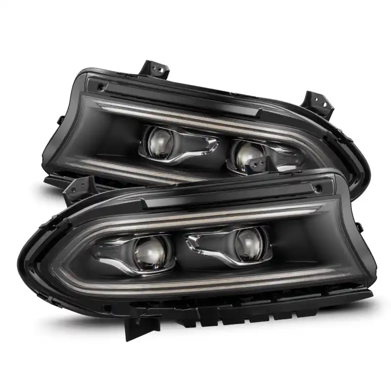 AlphaRex 15-23 Dodge Charger LUXX-Series LED Proj Headlights Black w/Activtn Lgt & Seq.Sig / SB DRL Order Now